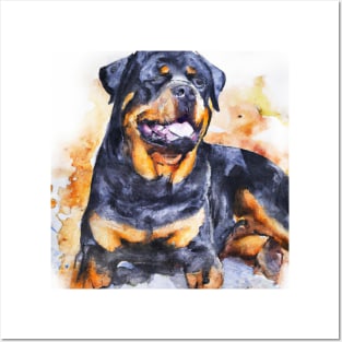 Rottweiler Watercolor - Gift For Dog Lovers Posters and Art